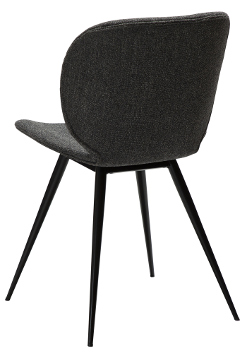 DAN-FORM CLOUD spisebordsstol - Pebble gr boucl stof og sort metal