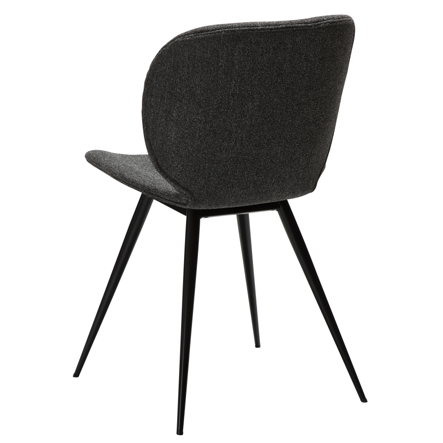 DAN-FORM CLOUD spisebordsstol - Pebble gr boucl stof og sort metal