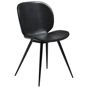 DAN-FORM CLOUD spisebordsstol, runde ben - vintage sort kunstlder og sort metal