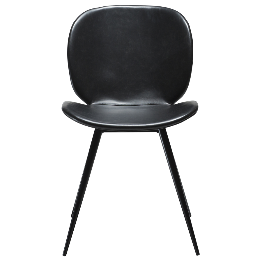 DAN-FORM CLOUD Stol Vintage svart kunstskinn med runde svarte ben