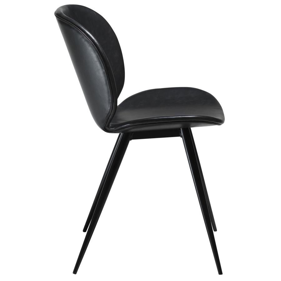 DAN-FORM CLOUD Stol Vintage svart kunstskinn med runde svarte ben