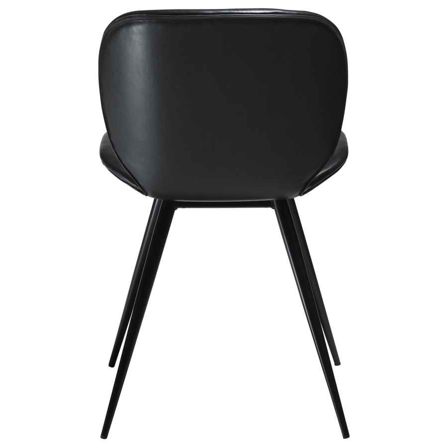 DAN-FORM CLOUD Stol Vintage svart kunstskinn med runde svarte ben