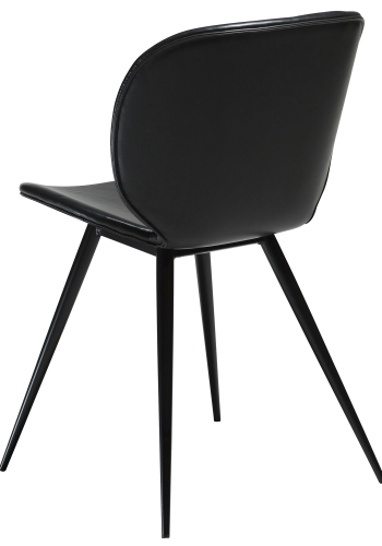 DAN-FORM CLOUD Stol Vintage svart kunstskinn med runde svarte ben