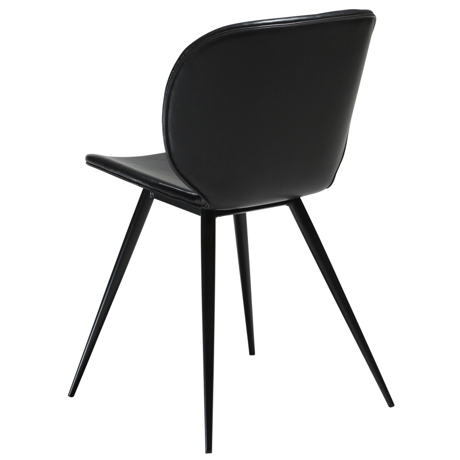 DAN-FORM CLOUD Stol Vintage svart kunstskinn med runde svarte ben