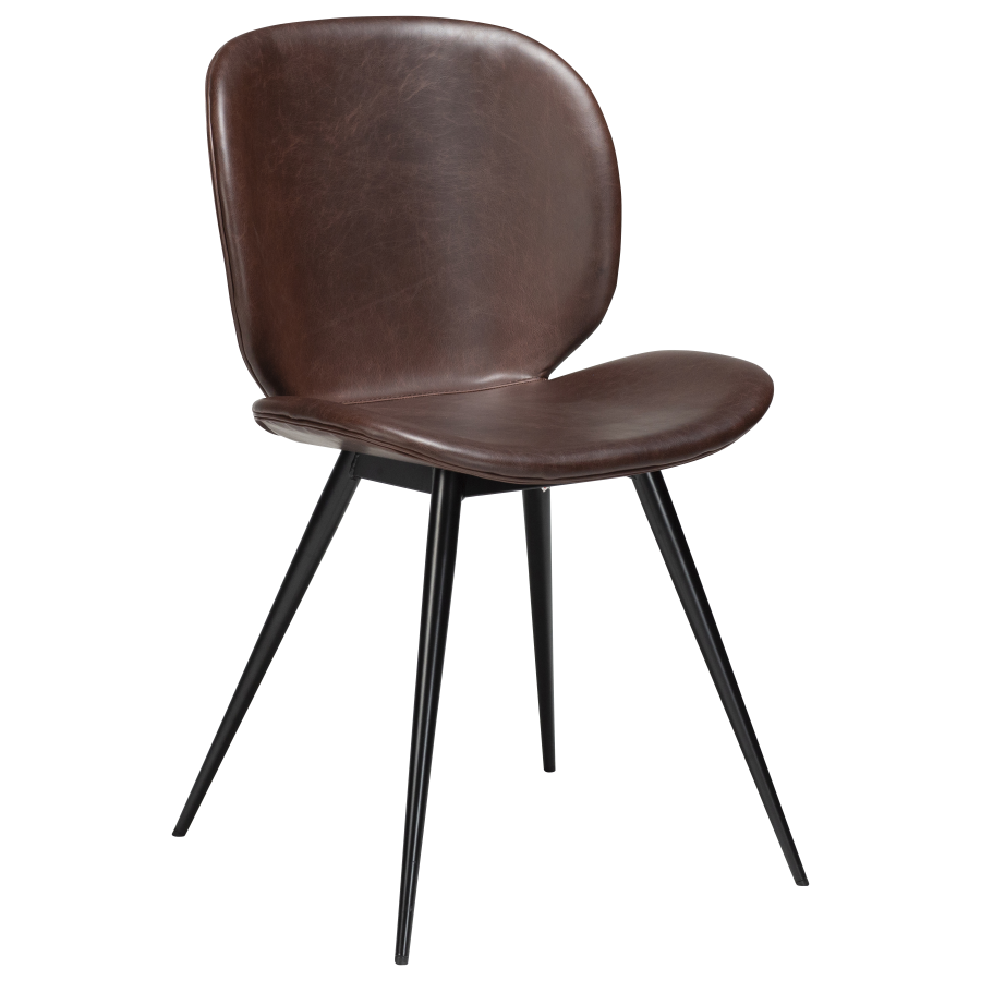 DAN-FORM CLOUD Stol Vintage kakao kunstskinn med runde svarte ben