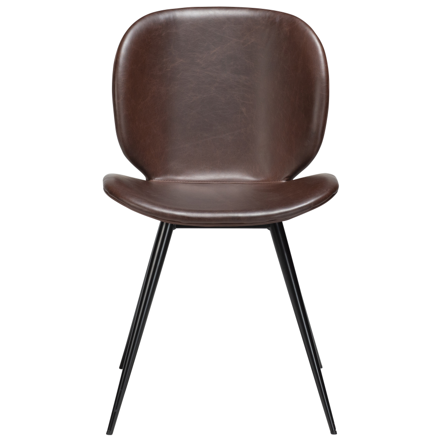 DAN-FORM CLOUD Stol Vintage kakao kunstskinn med runde svarte ben