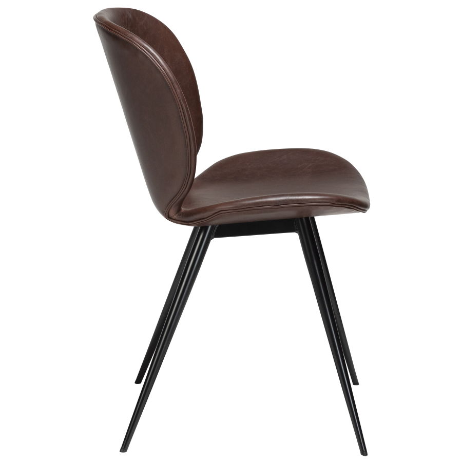 DAN-FORM CLOUD Stol Vintage kakao kunstskinn med runde svarte ben