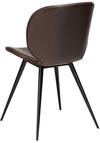 DAN-FORM CLOUD Stol Vintage kakao kunstskinn med runde svarte ben