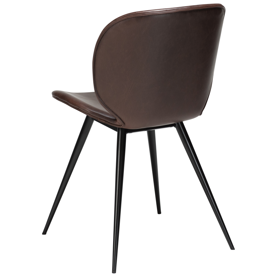 DAN-FORM CLOUD Stol Vintage kakao kunstskinn med runde svarte ben