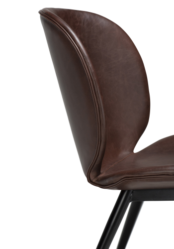 DAN-FORM CLOUD Stol Vintage kakao kunstskinn med runde svarte ben