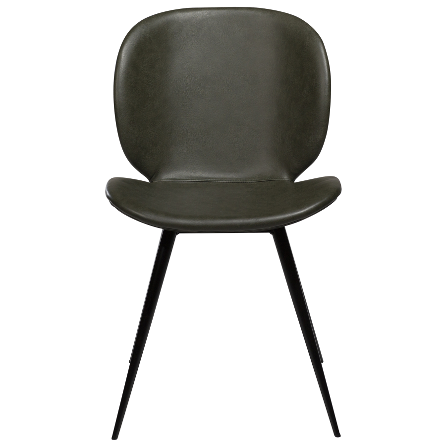 DAN-FORM CLOUD Stol Vintage grnt kunstskinn med runde svarte ben