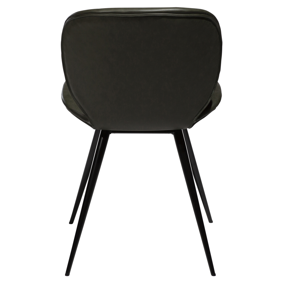 DAN-FORM CLOUD Stol Vintage grnt kunstskinn med runde svarte ben