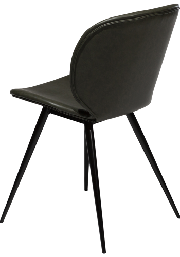 DAN-FORM CLOUD Stol Vintage grnt kunstskinn med runde svarte ben