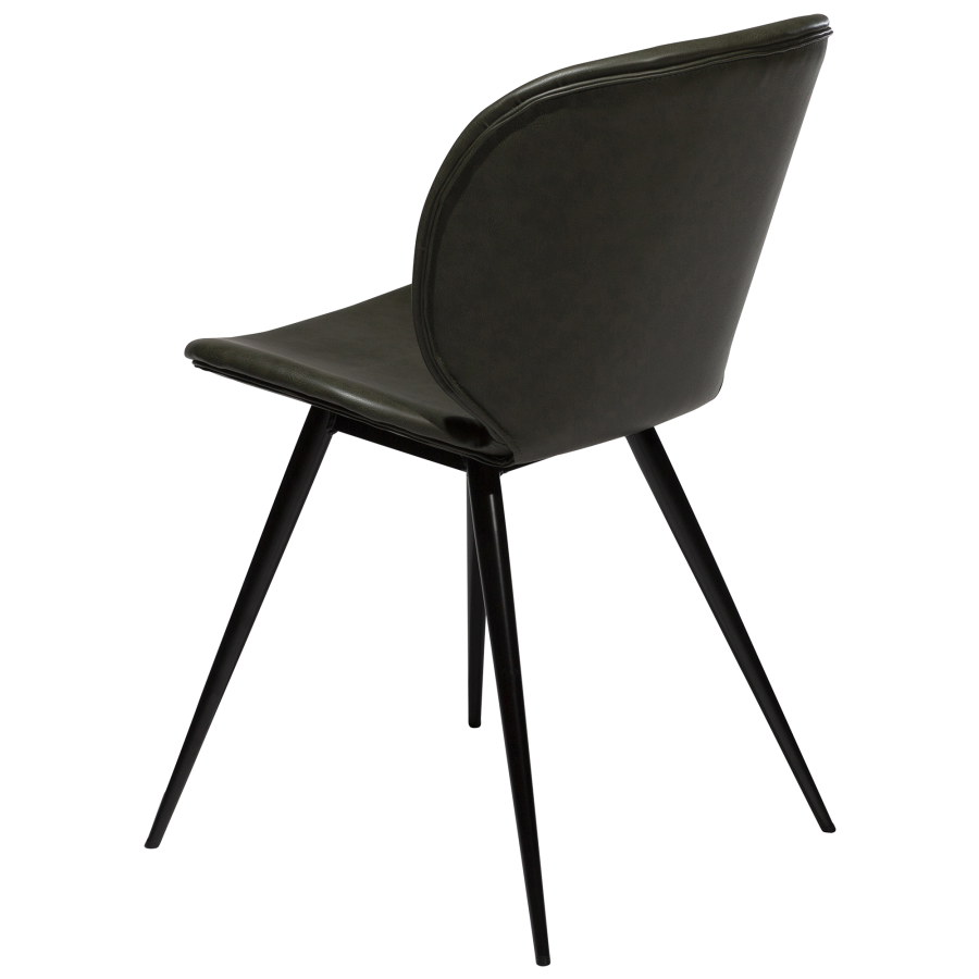 DAN-FORM CLOUD Stol Vintage grnt kunstskinn med runde svarte ben