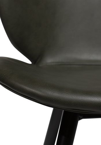 DAN-FORM CLOUD Stol Vintage grnt kunstskinn med runde svarte ben