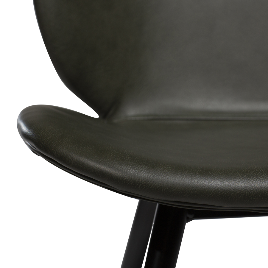 DAN-FORM CLOUD Stol Vintage grnt kunstskinn med runde svarte ben