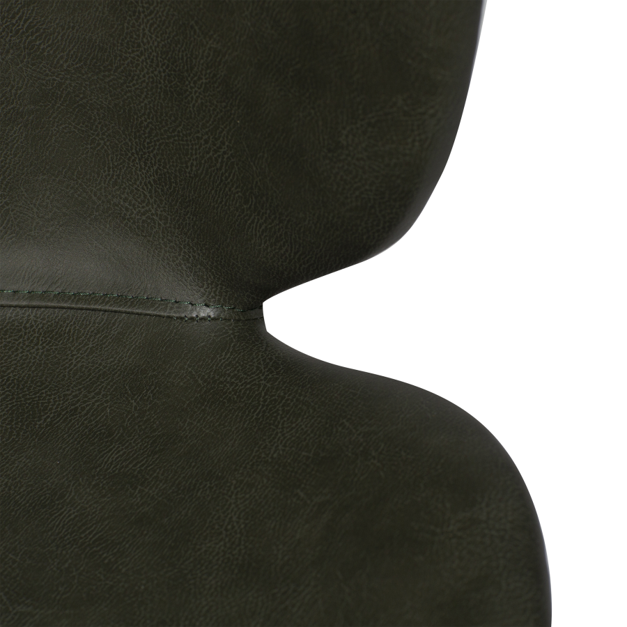 DAN-FORM CLOUD Stol Vintage grnt kunstskinn med runde svarte ben