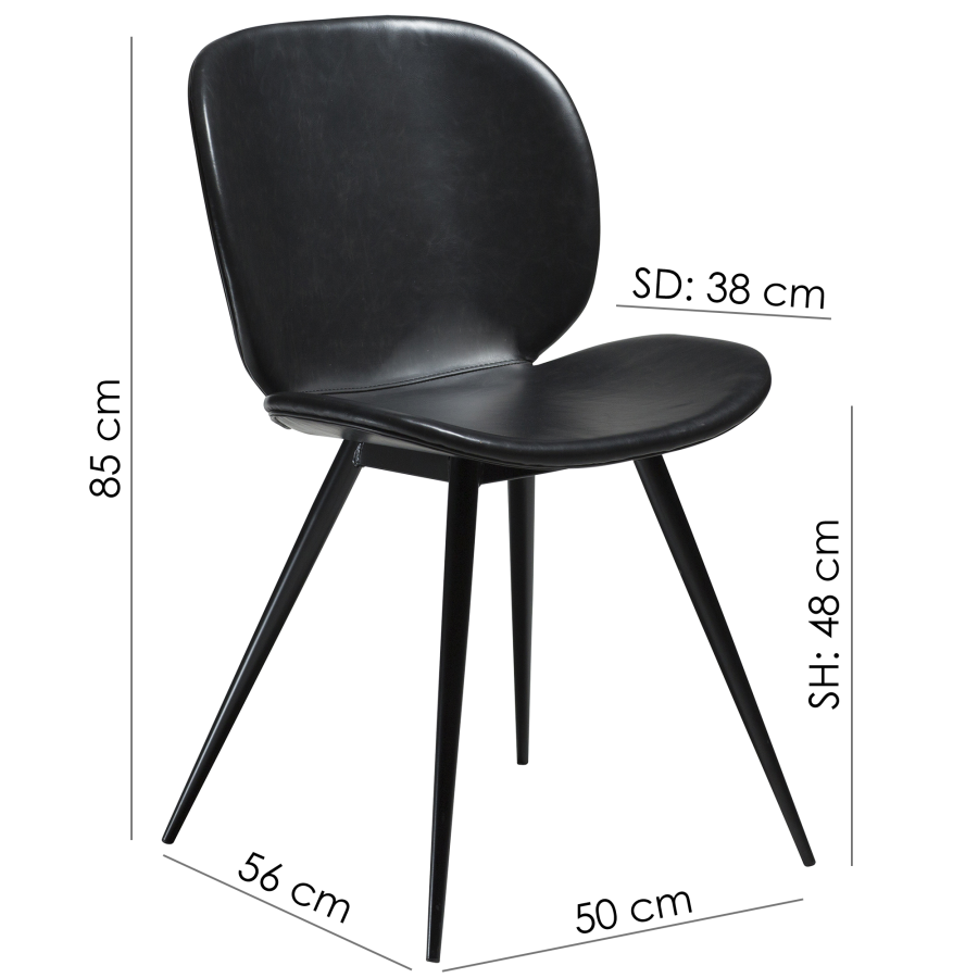 DAN-FORM CLOUD Stol Vintage grnt kunstskinn med runde svarte ben