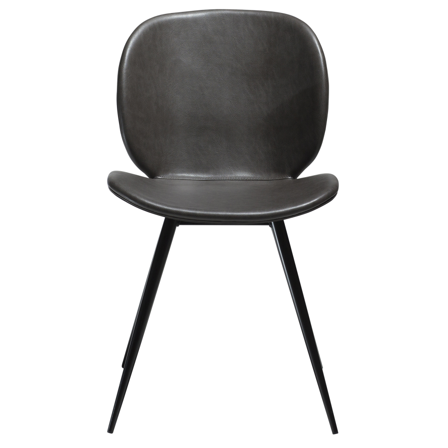 DAN-FORM CLOUD Stol Vintage grtt kunstskinn med runde svarte ben