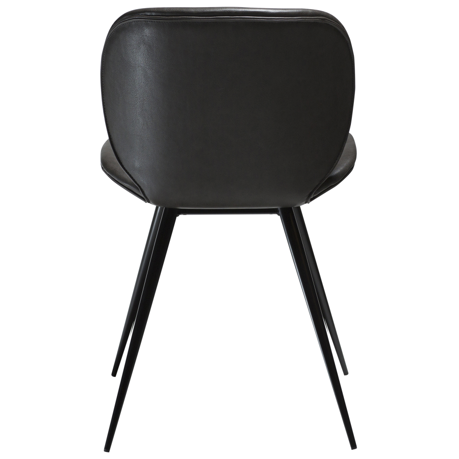 DAN-FORM CLOUD Stol Vintage grtt kunstskinn med runde svarte ben