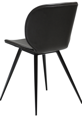 DAN-FORM CLOUD Stol Vintage grtt kunstskinn med runde svarte ben