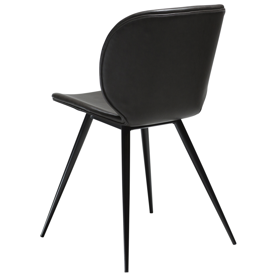 DAN-FORM CLOUD Stol Vintage grtt kunstskinn med runde svarte ben