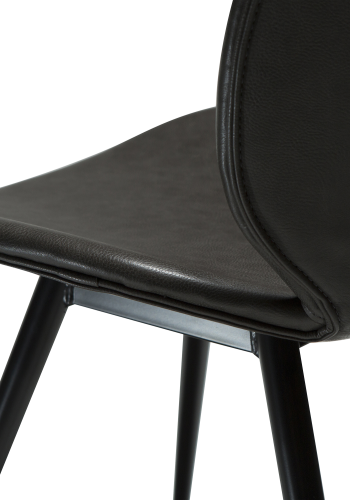 DAN-FORM CLOUD Stol Vintage grtt kunstskinn med runde svarte ben