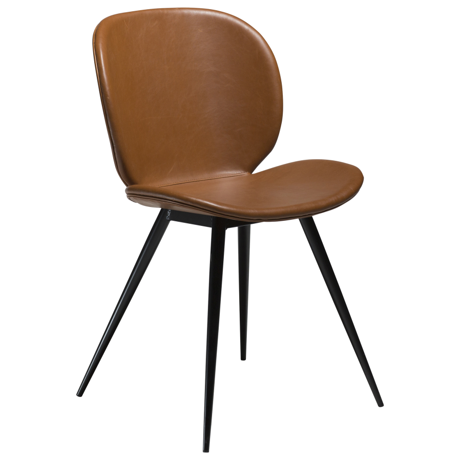 DAN-FORM CLOUD Stol Vintage lys brunt kunstskinn med runde svarte ben