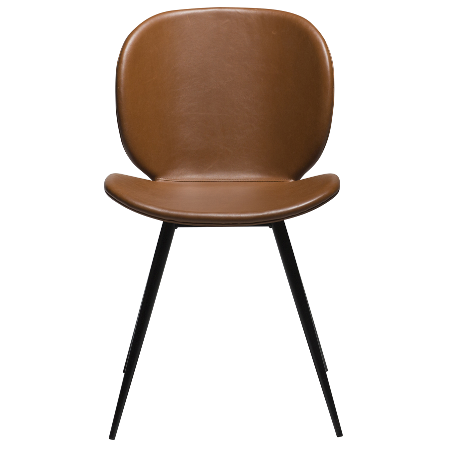 DAN-FORM CLOUD Stol Vintage lys brunt kunstskinn med runde svarte ben