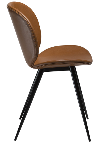 DAN-FORM CLOUD Stol Vintage lys brunt kunstskinn med runde svarte ben