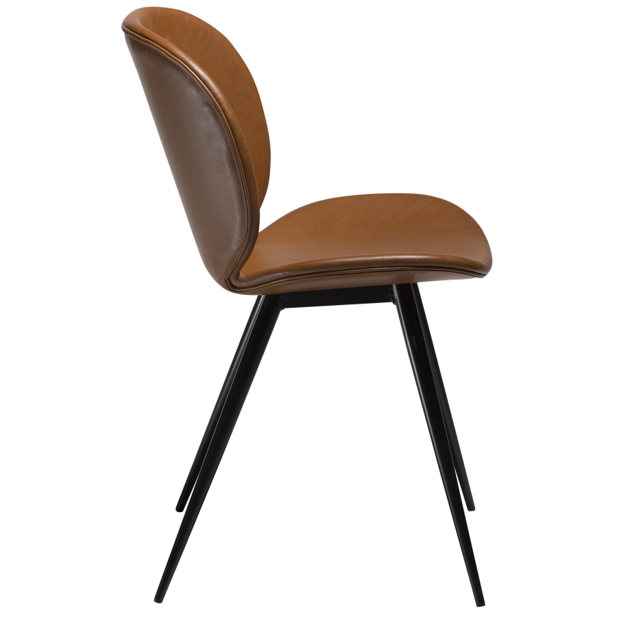 DAN-FORM CLOUD Stol Vintage lys brunt kunstskinn med runde svarte ben