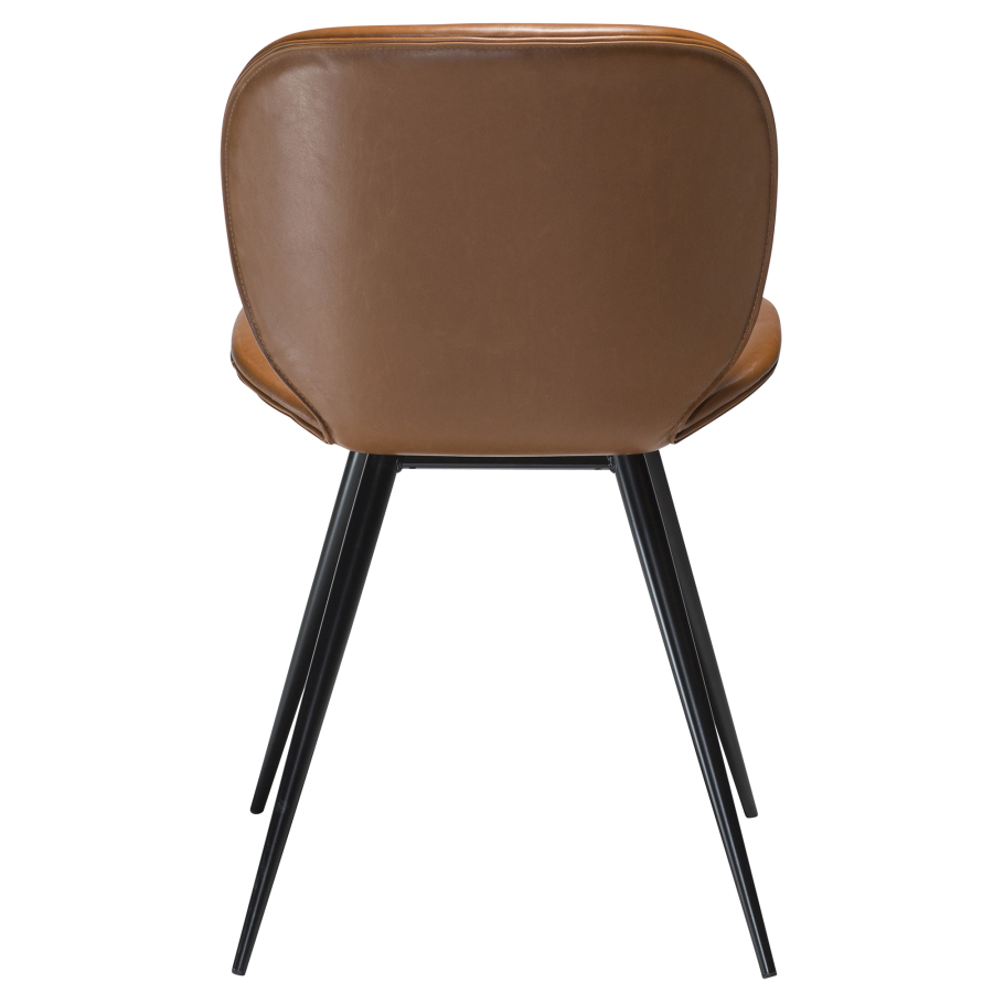 DAN-FORM CLOUD Stol Vintage lys brunt kunstskinn med runde svarte ben