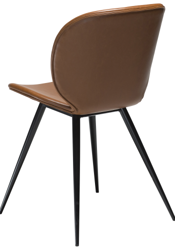 DAN-FORM CLOUD Stol Vintage lys brunt kunstskinn med runde svarte ben