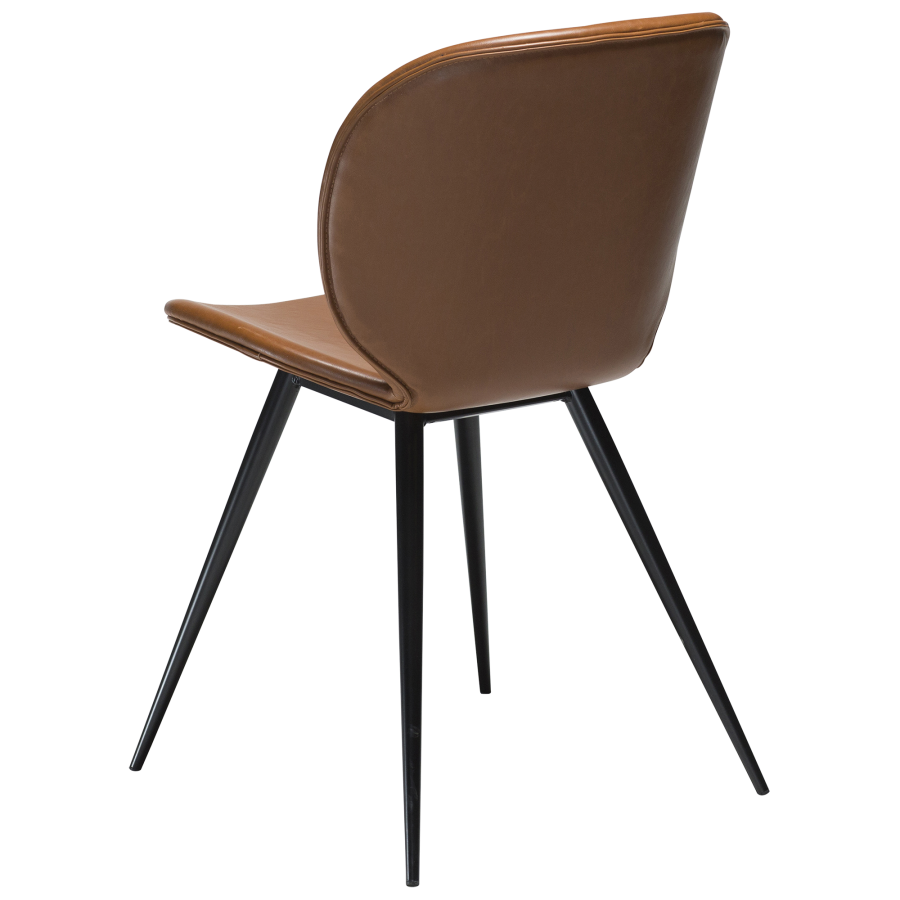 DAN-FORM CLOUD Stol Vintage lys brunt kunstskinn med runde svarte ben