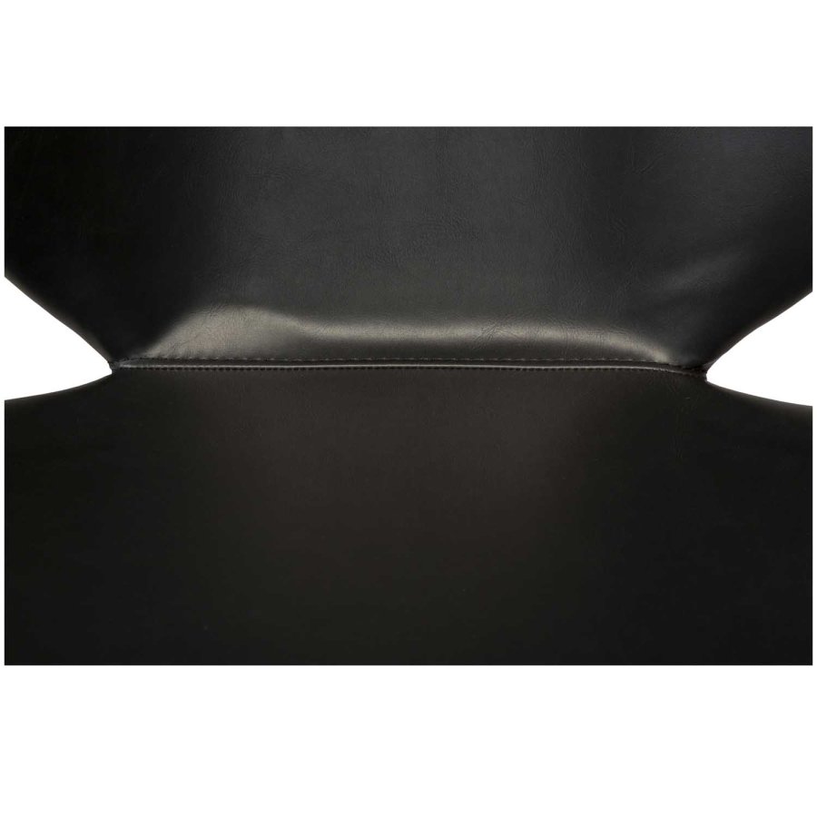 DAN-FORM Cloud Barstol, med Ryggstöd och Fotstöd - Vintage Svart Konstläder och Svart Stl