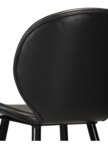 DAN-FORM Cloud Barstol, med Ryggstöd och Fotstöd - Vintage Svart Konstläder och Svart Stl