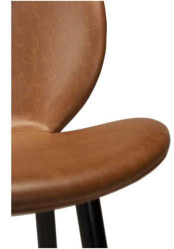 DAN-FORM Cloud barkrakk, med ryggsttte og fotsttte - vintage lysebrunt kunstskinn og svart stl