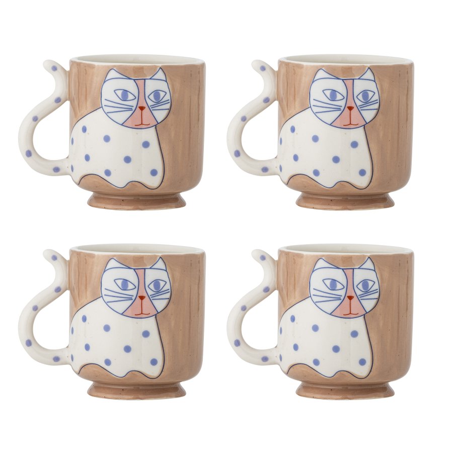BLOOMINGVILLE Missy Tasse, Braun, Steingut (D8,5xH9 cm, 4er-Set)