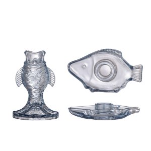 CREATIVE COLLECTION Linley lysestage - bl glas (st af 2)