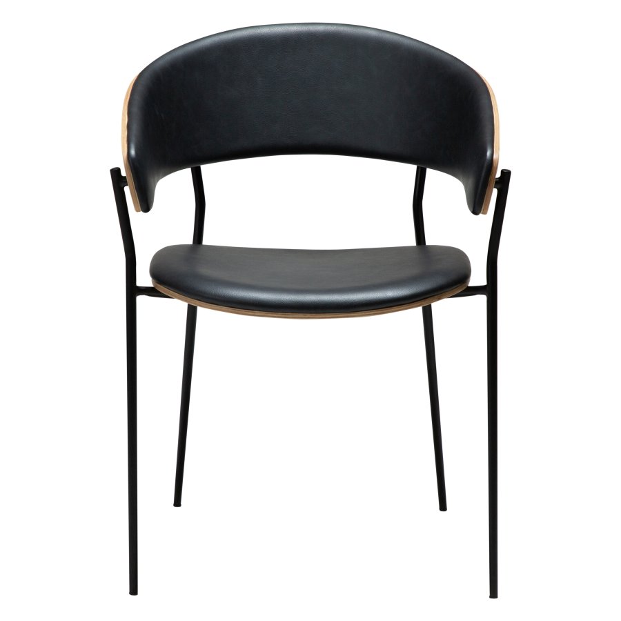 DANFORM Crib spisebordsstol, m. armln - Ravn sort kunstlder/hvidkalket egetrsfinr/sort stl