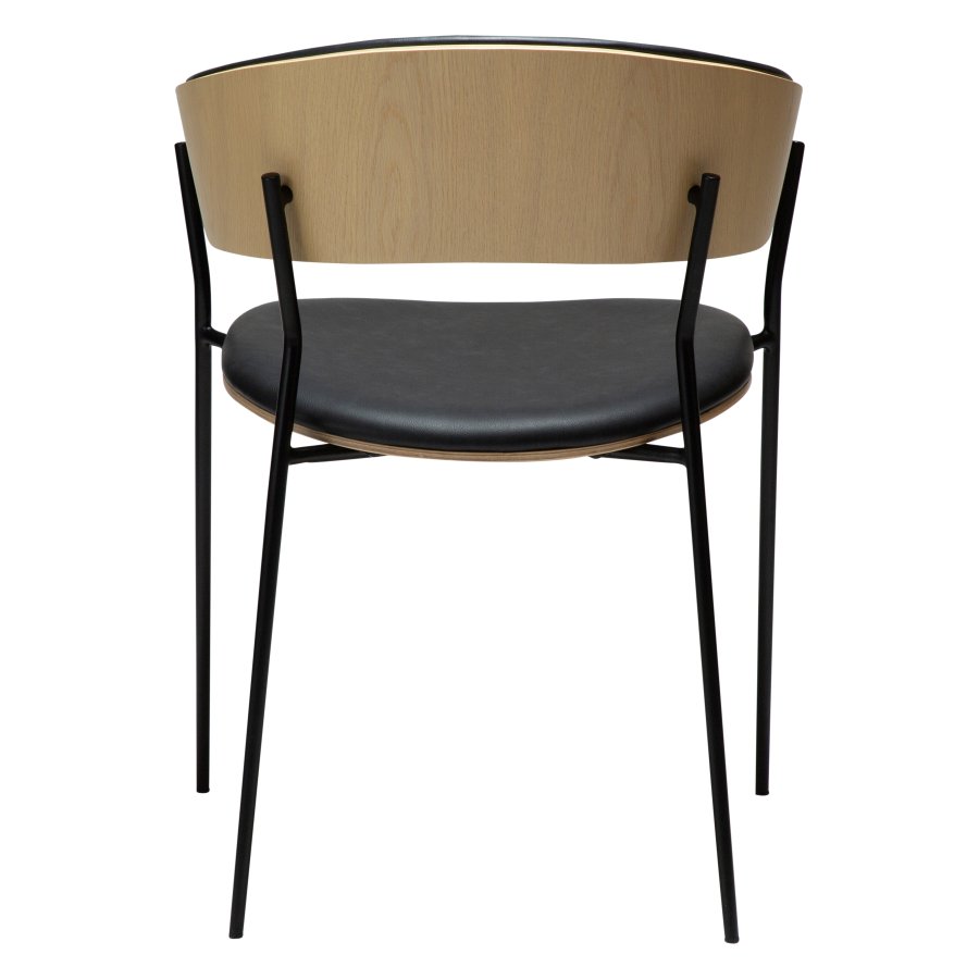 DANFORM Crib spisebordsstol, m. armln - Ravn sort kunstlder/hvidkalket egetrsfinr/sort stl