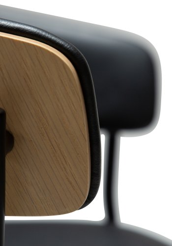 DANFORM Crib spisebordsstol, m. armln - Ravn sort kunstlder/hvidkalket egetrsfinr/sort stl