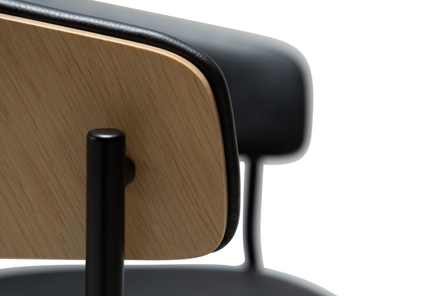 DANFORM Crib spisebordsstol, m. armln - Ravn sort kunstlder/hvidkalket egetrsfinr/sort stl