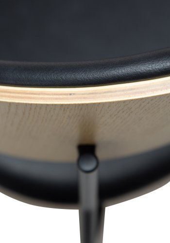 DANFORM Crib spisebordsstol, m. armln - Ravn sort kunstlder/hvidkalket egetrsfinr/sort stl