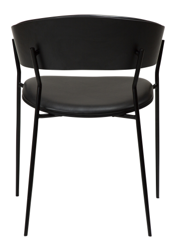 DAN-FORM CRIB Lenestol Vintage svart kunstskinn og svartbeiset ask med svarte ben