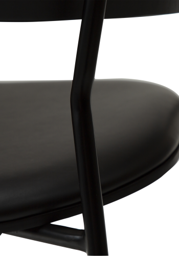 DAN-FORM CRIB Lenestol Vintage svart kunstskinn og svartbeiset ask med svarte ben