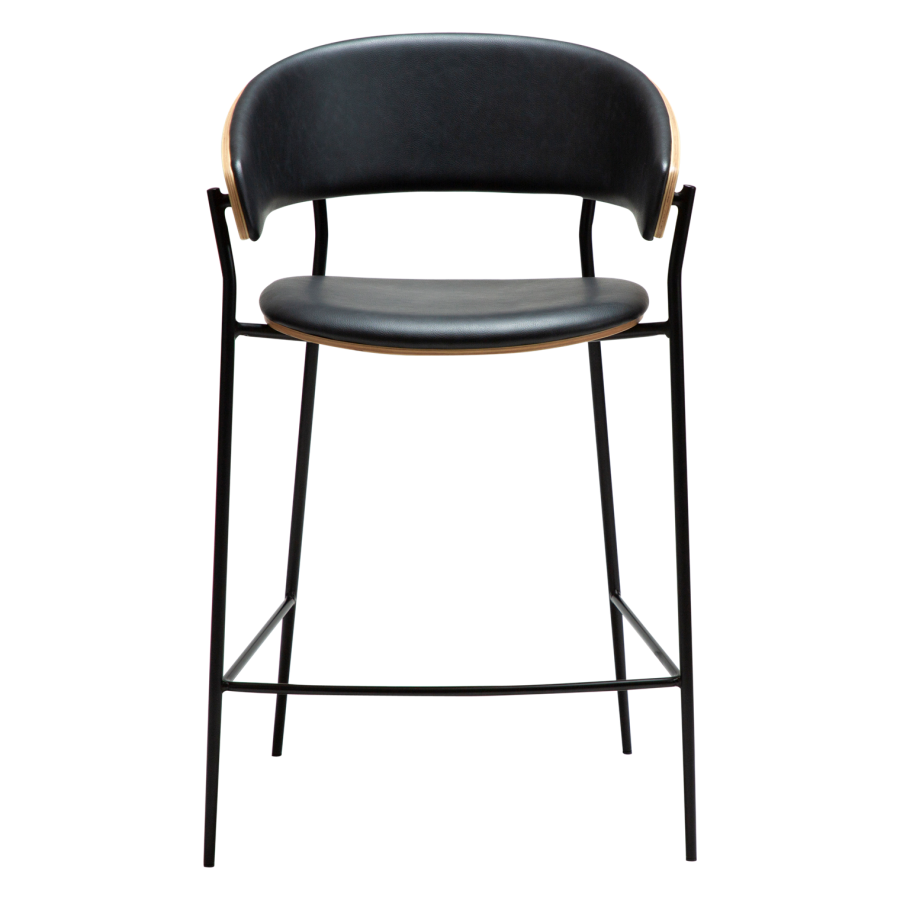 DANFORM Crib counterstol, m. armln, rygln - Ravn sort kunstlder/hvidkalket egetrsfinr/sort stl