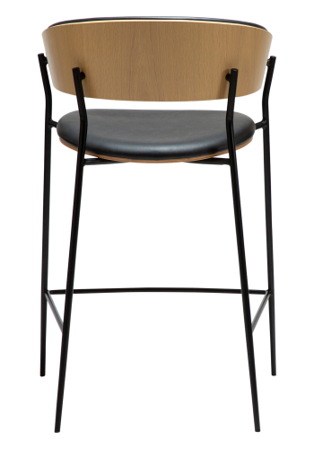 DANFORM Crib counterstol, m. armln, rygln - Ravn sort kunstlder/hvidkalket egetrsfinr/sort stl