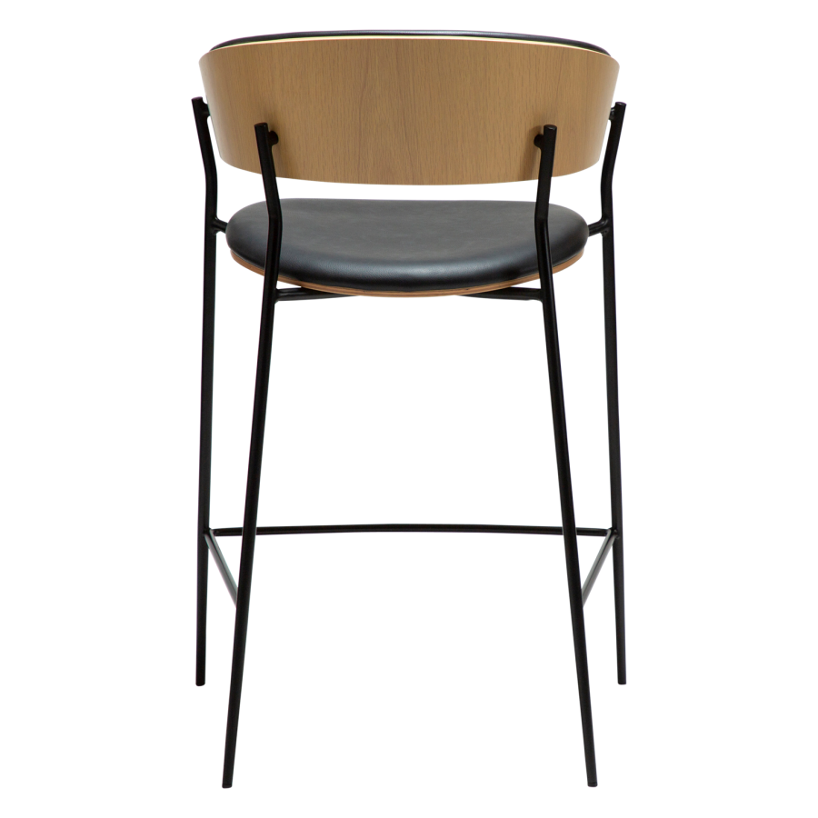 DANFORM Crib counterstol, m. armln, rygln - Ravn sort kunstlder/hvidkalket egetrsfinr/sort stl