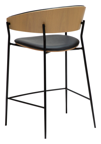 DANFORM Crib counterstol, m. armln, rygln - Ravn sort kunstlder/hvidkalket egetrsfinr/sort stl